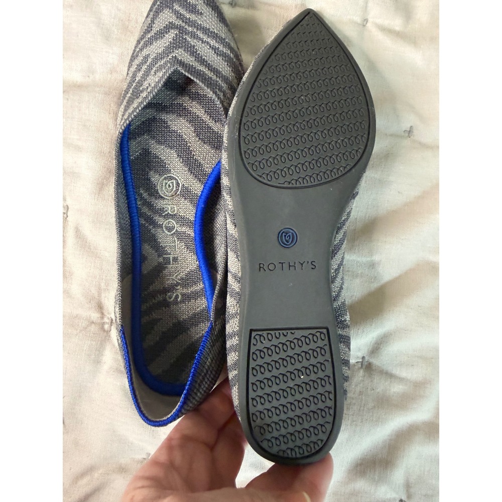Rothy's Gray Zebra Knit Pointed Flats - Picture 2 of 5
